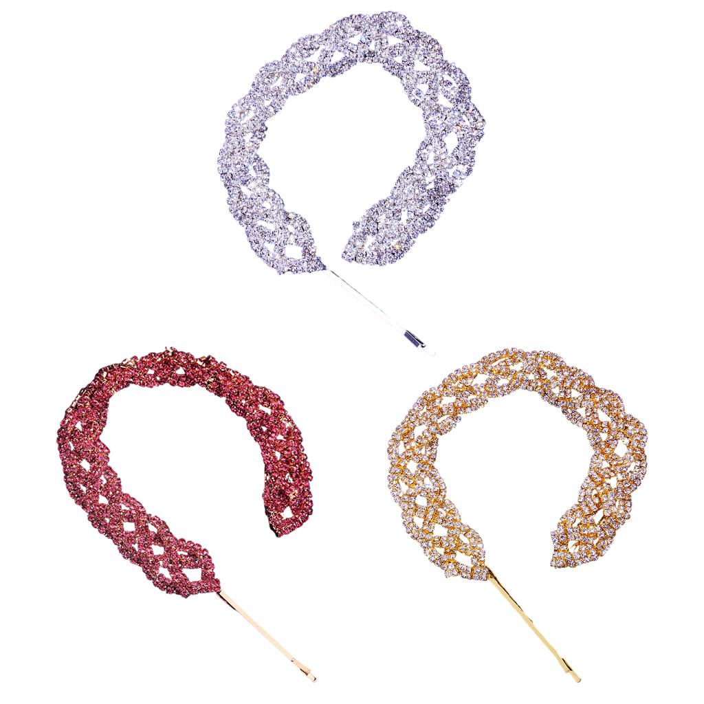 Rhinestone Hair Clips Hairpin Hair Pin Chain Jewelry Silver