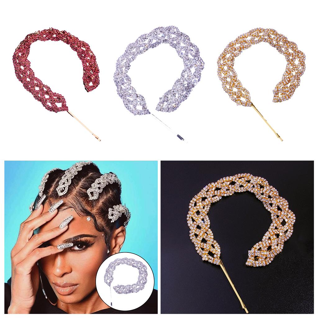 Rhinestone Hair Clips Hairpin Hair Pin Chain Jewelry Silver