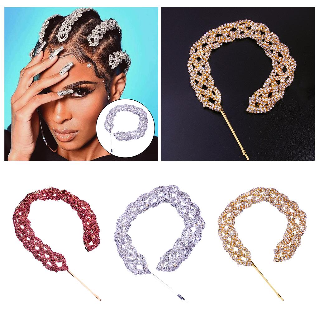 Rhinestone Hair Clips Hairpin Hair Pin Chain Jewelry Silver