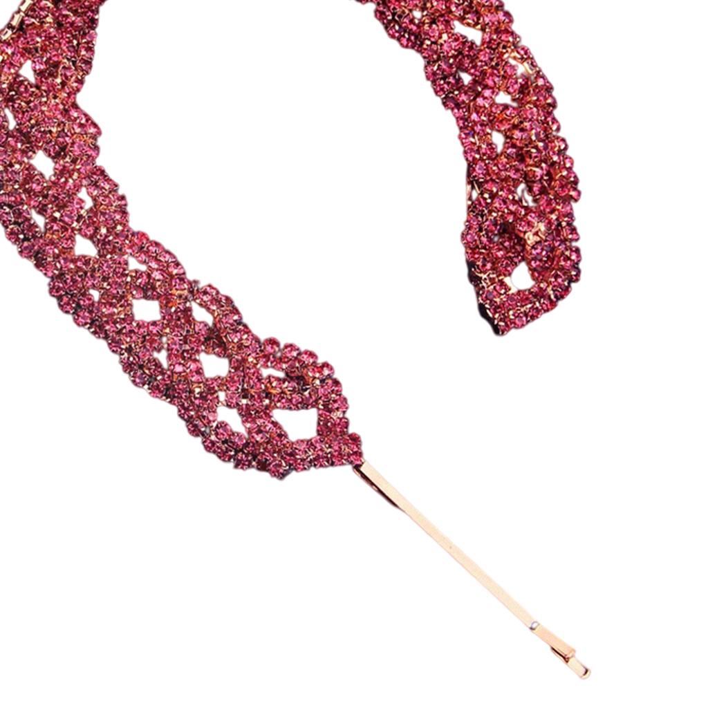 Rhinestone Hair Clips Hairpin Hair Pin Chain Jewelry Pink Rose Gold