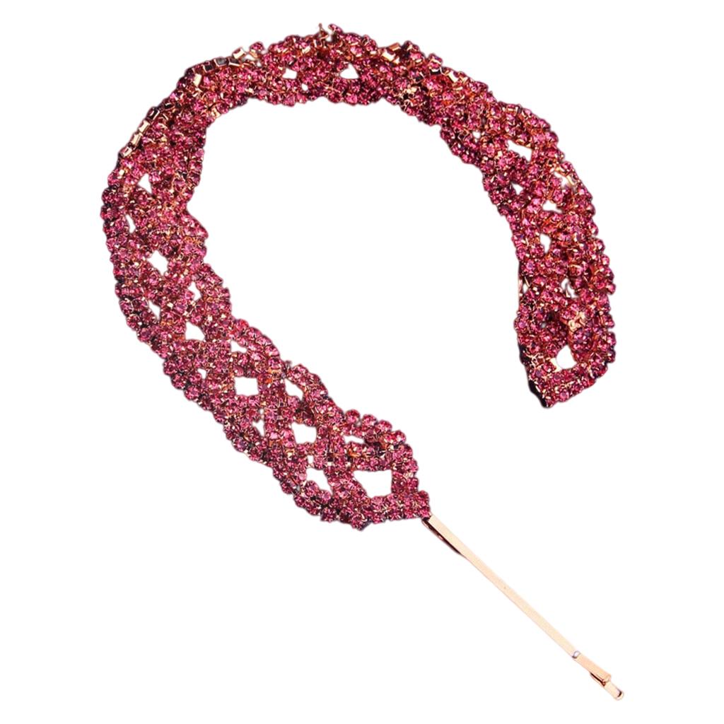 Rhinestone Hair Clips Hairpin Hair Pin Chain Jewelry Pink Rose Gold