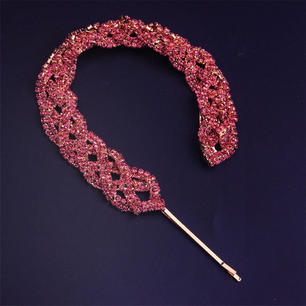 Rhinestone Hair Clips Hairpin Hair Pin Chain Jewelry Pink Rose Gold