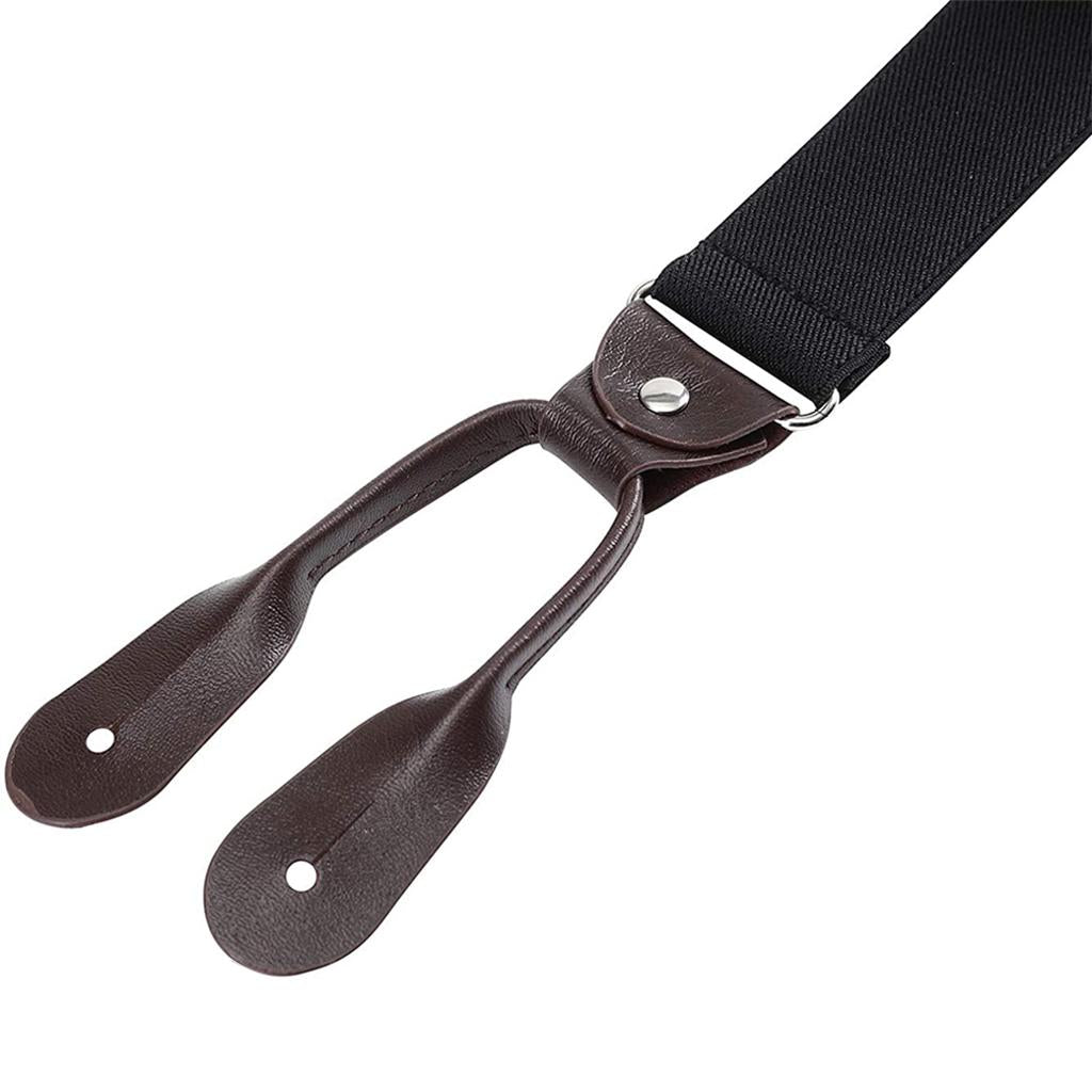 Men's Adjustable Y-Back Elastic Suspenders Braces Work Button End Suspender
