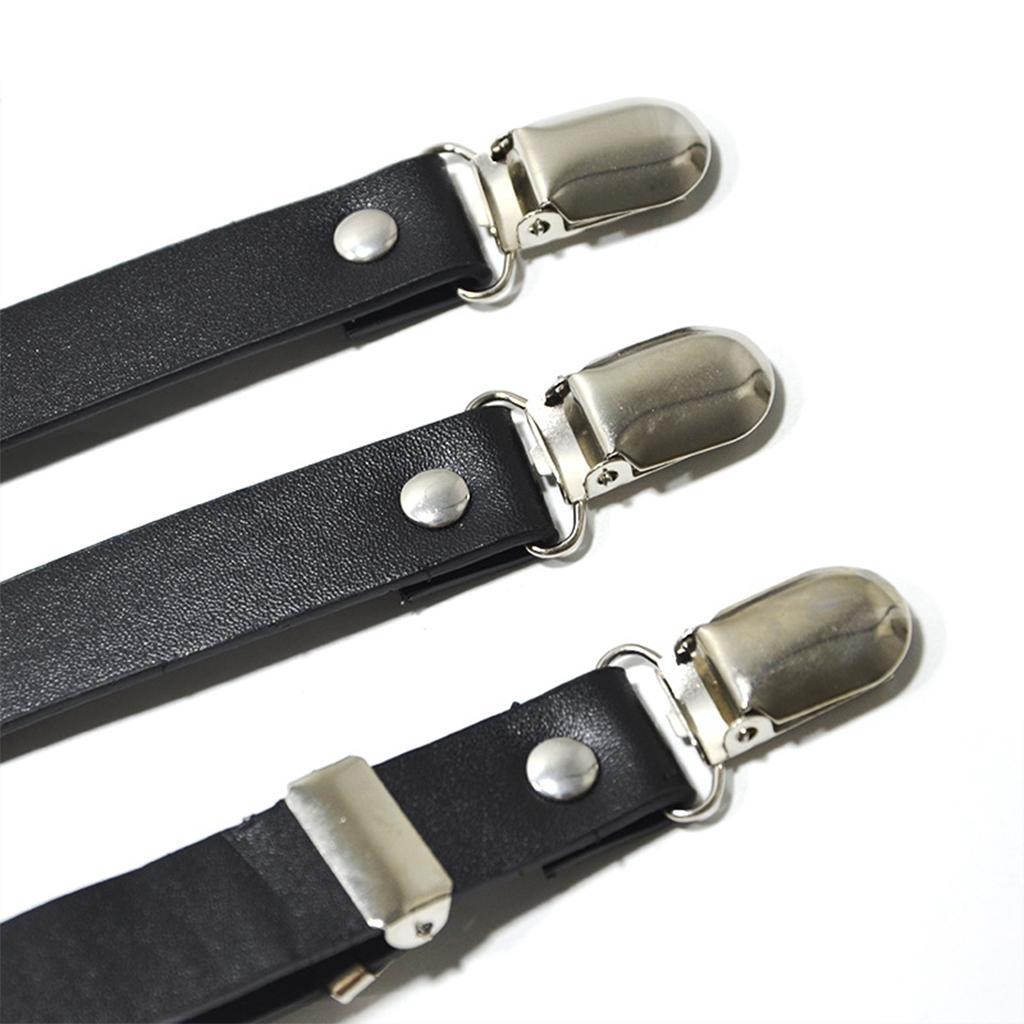 Punk style Suspenders Women Y-Shape Metal Clips Adjustable Leather Strap
