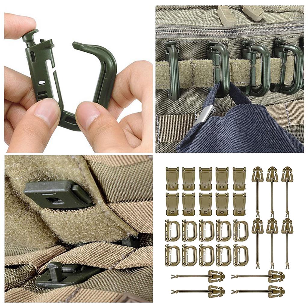 30x Carabiner Clips Hiking Keychain D-Ring Buckle Clasp Hook Keyring Camping Mud