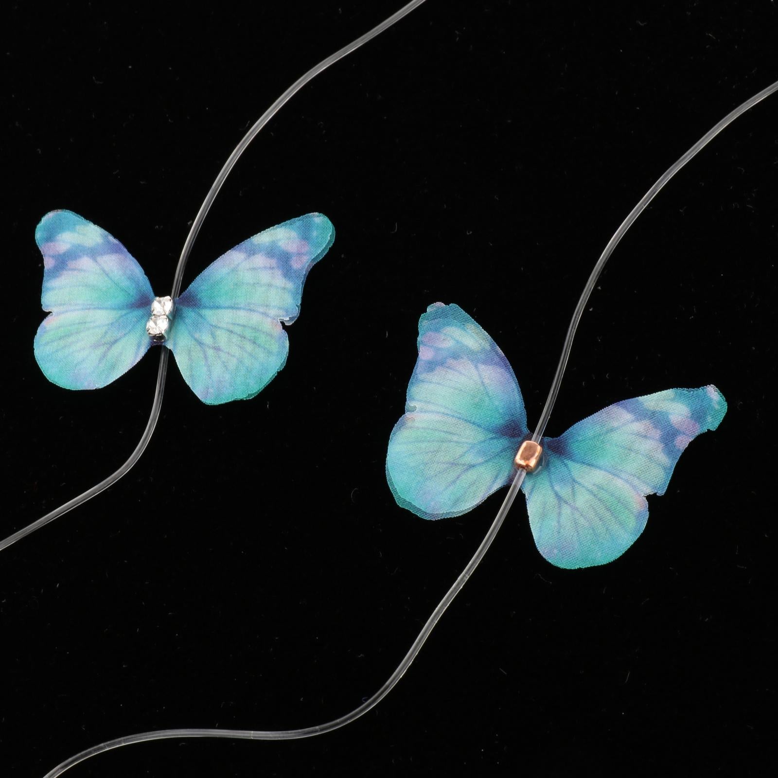 Butterfly Transparent Invisible Adjustable Shoulder Bra Straps 1.8cm Blue