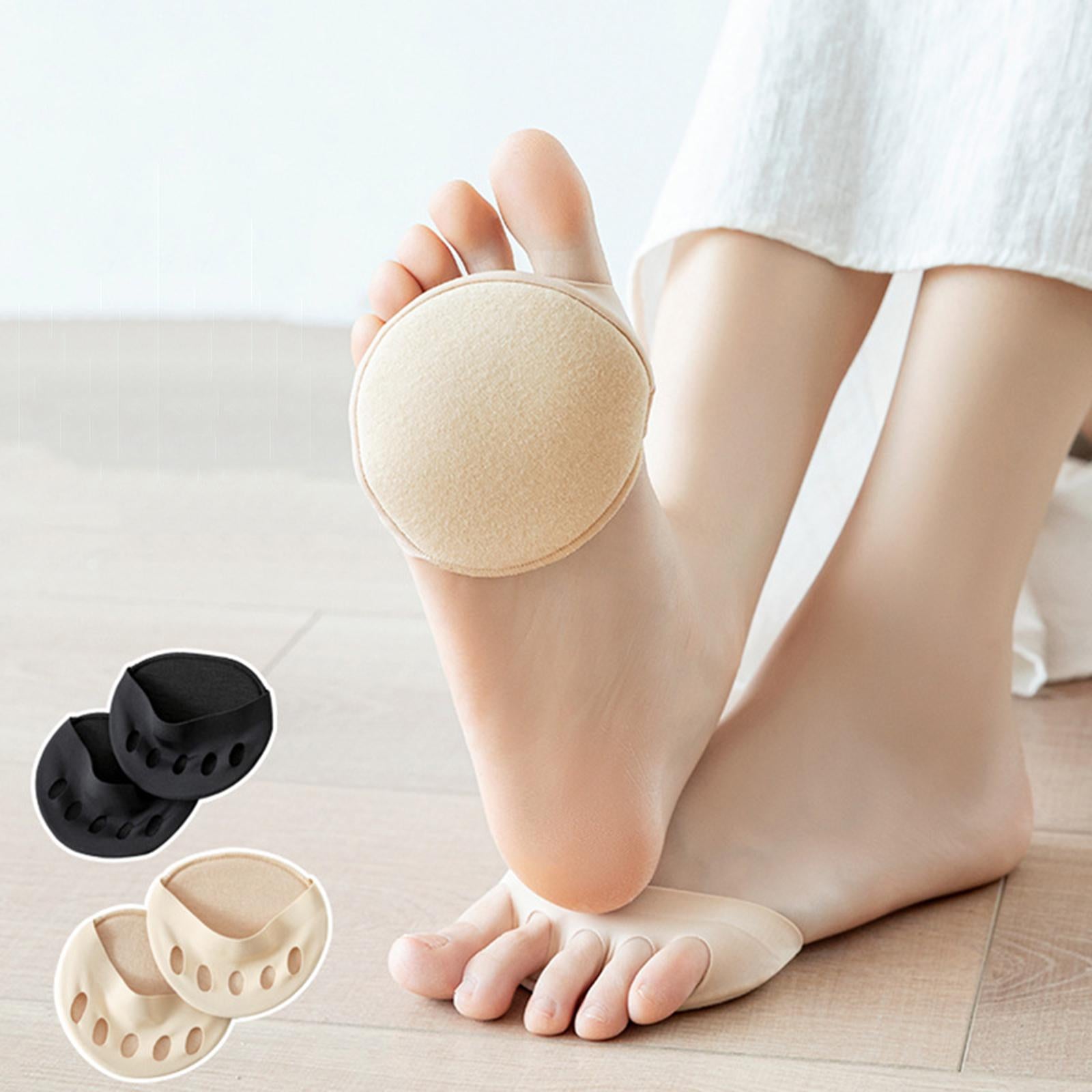 Metatarsal Pads Cotton Ball of Foot Cushions Anti-Slip Insoles Support Black