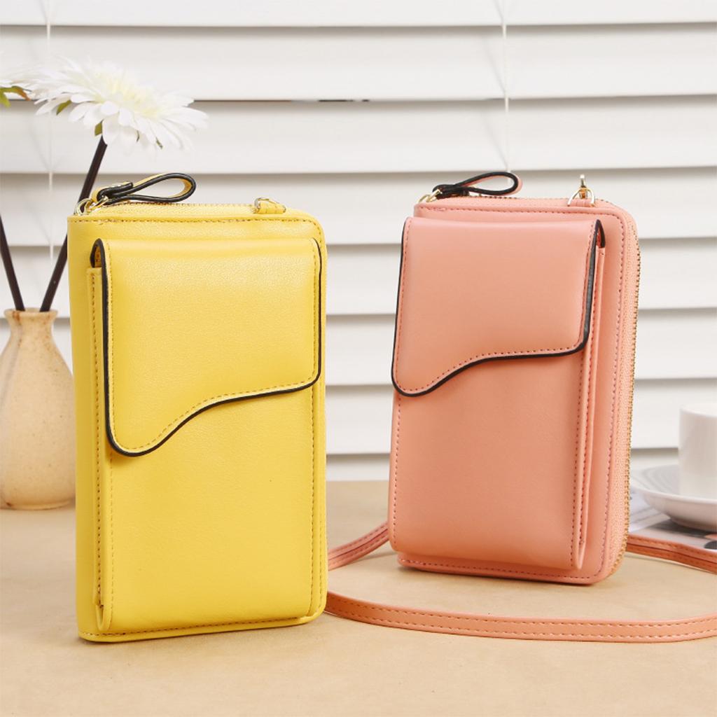 Women Crossbody Cell Phone Shoulder Bag Pouch Handbag Purse Wallet Yellow