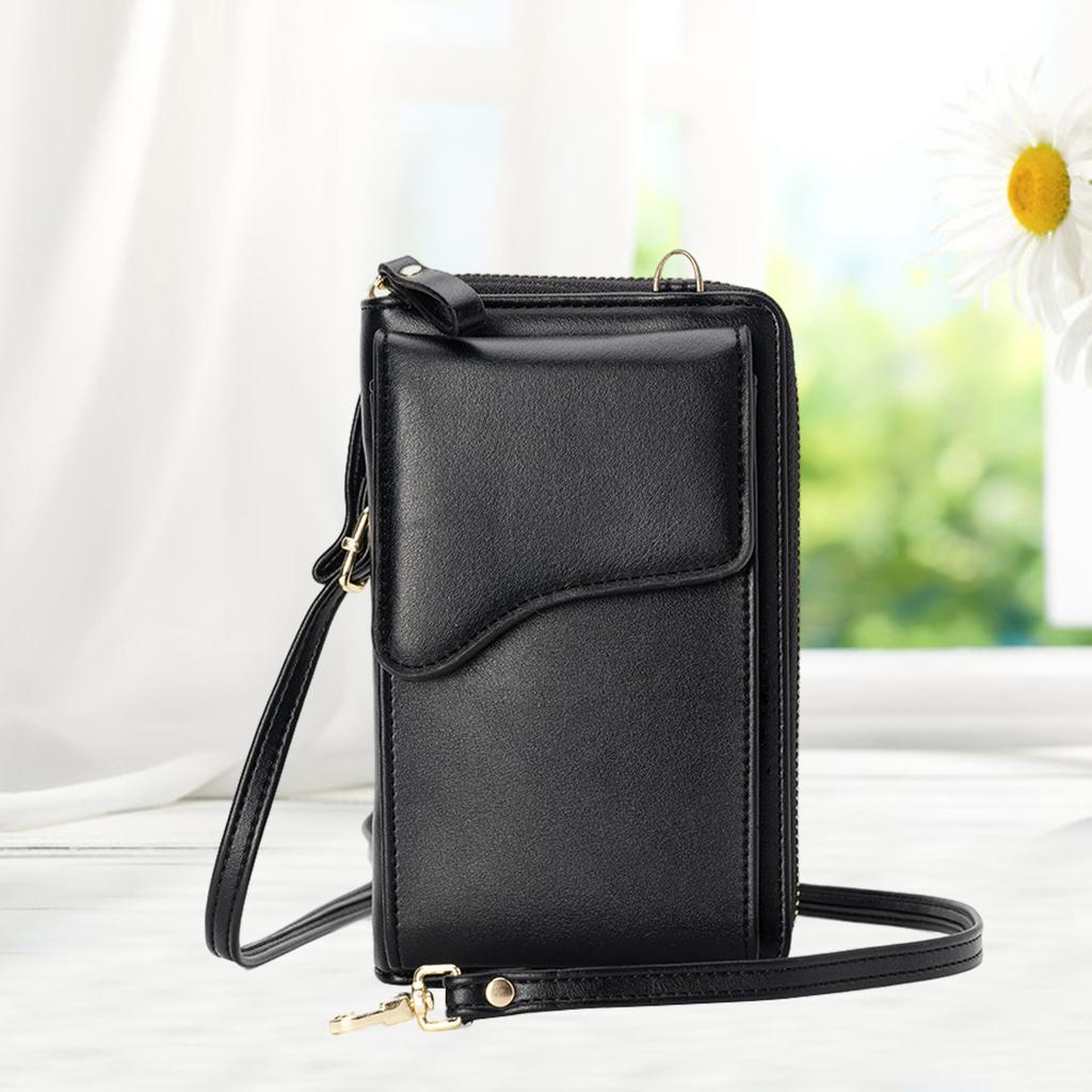 Women Crossbody Cell Phone Shoulder Bag Pouch Handbag Purse Wallet Black