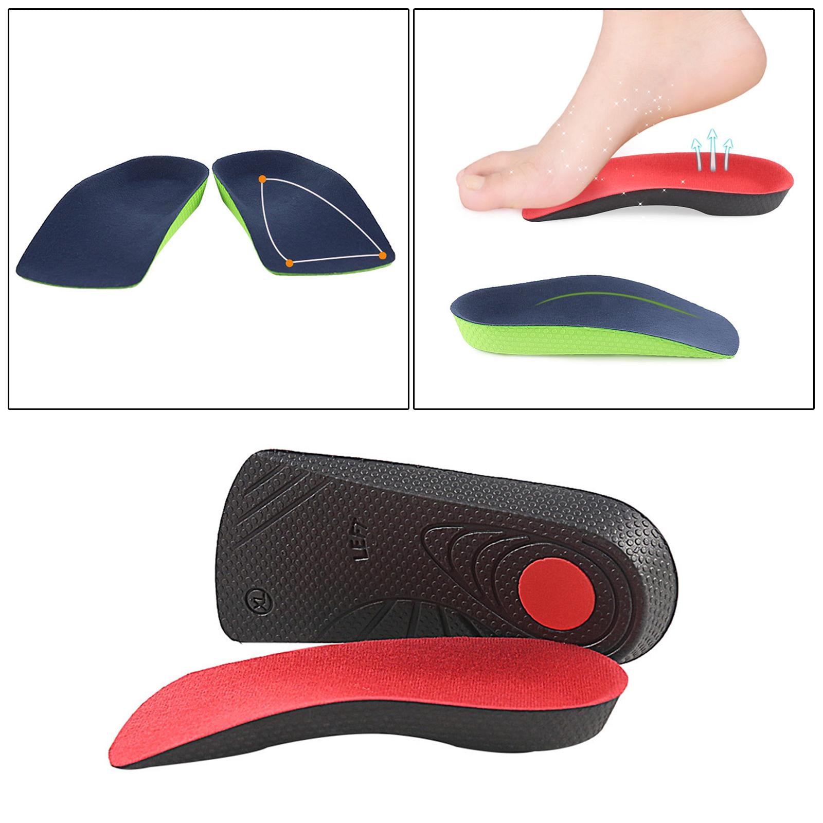 Orthotic Shoe Insoles Insert Arch Support Heel Plantar Fasciitis Pain Relief Black Red S