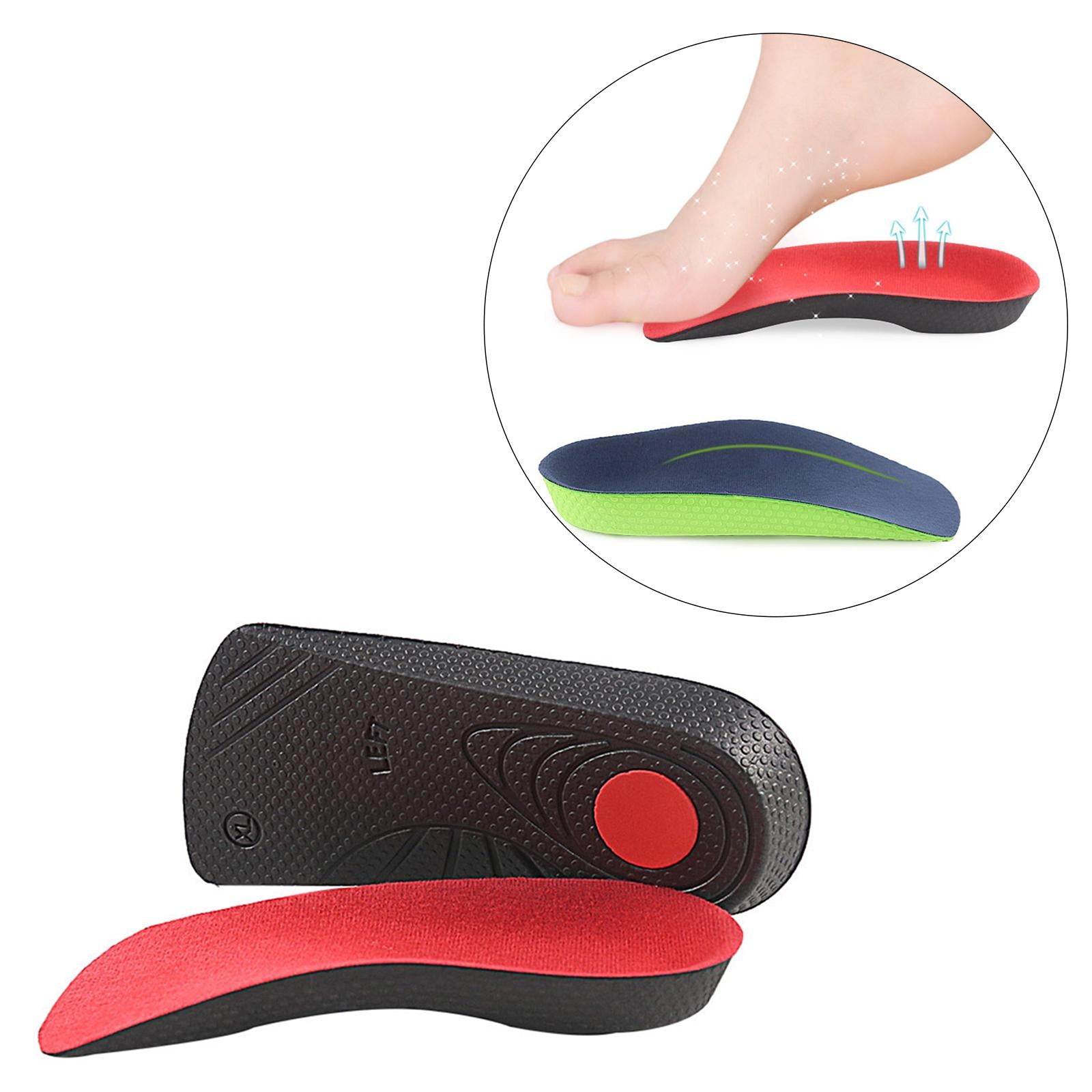 Orthotic Shoe Insoles Insert Arch Support Heel Plantar Fasciitis Pain Relief Black Red L