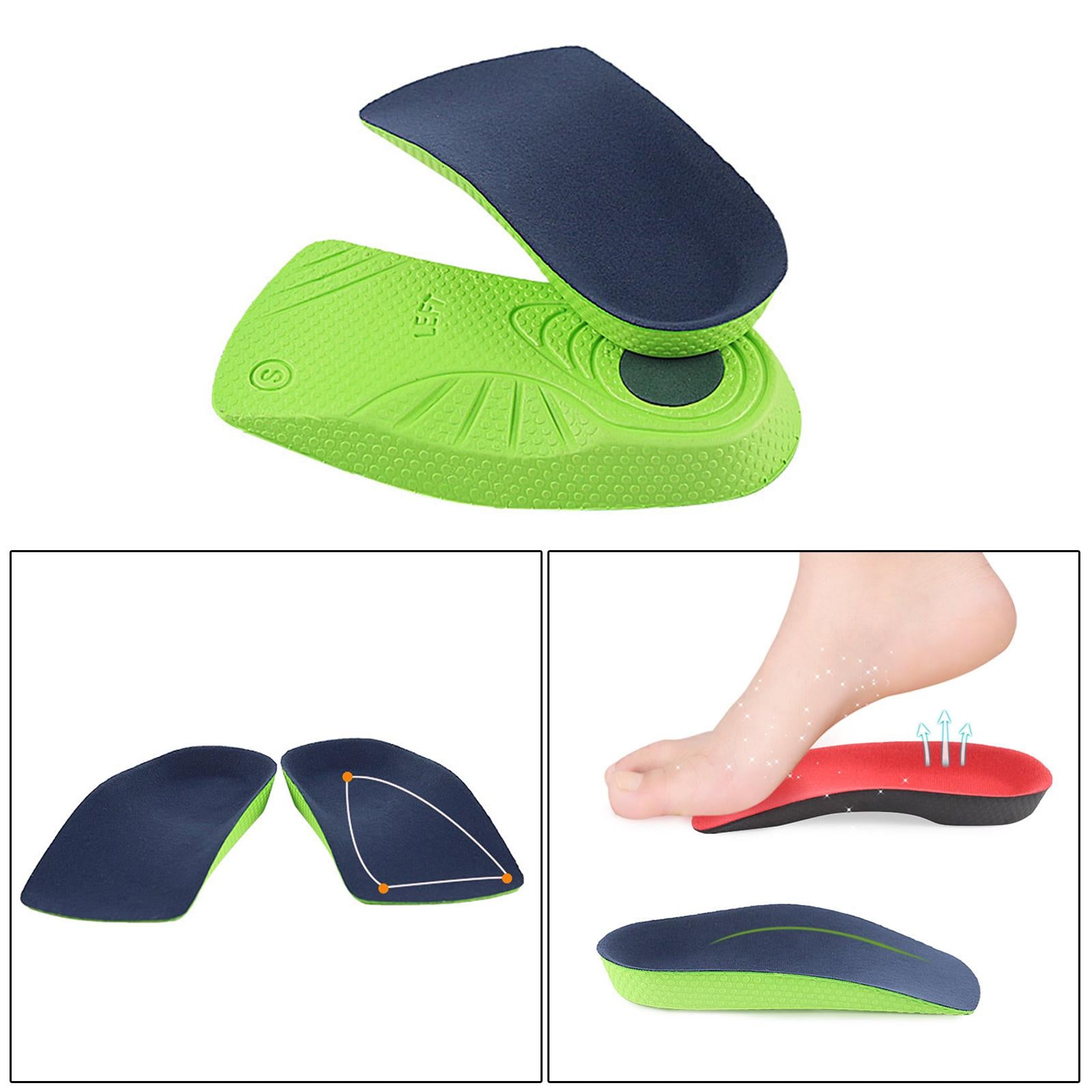 Orthotic Shoe Insoles Insert Arch Support Heel Plantar Fasciitis Pain Relief Green Blue L