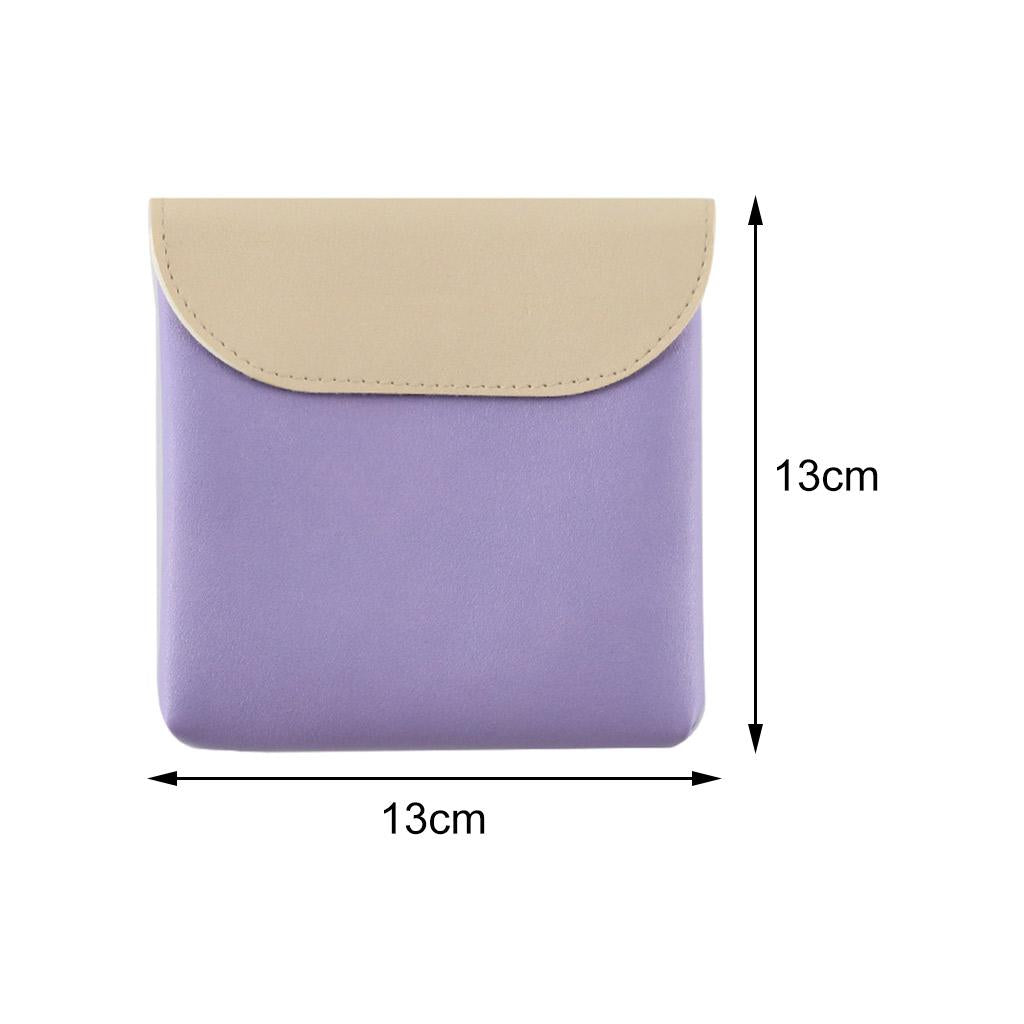 Women Portable Sanitary Towel Bag Waterproof Storage Cosmetic Cards Purple