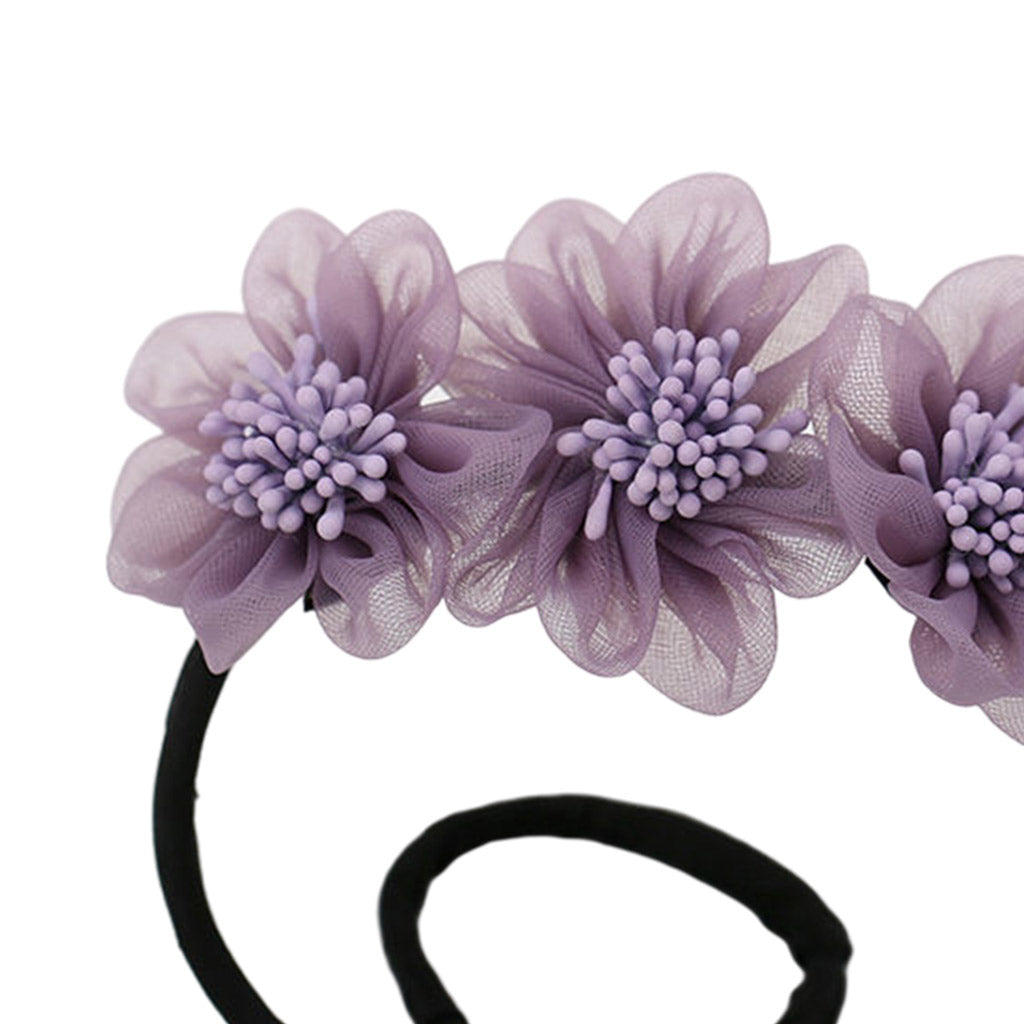 Fashion Women Classy Deft Bun Maker Hair Bands Headband Easy To Use Purple