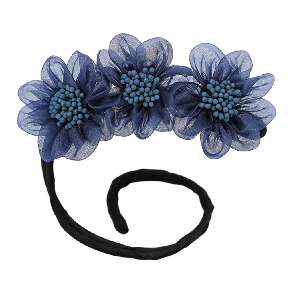 Fashion Women Classy Deft Bun Maker Hair Bands Headband Easy To Use Blue