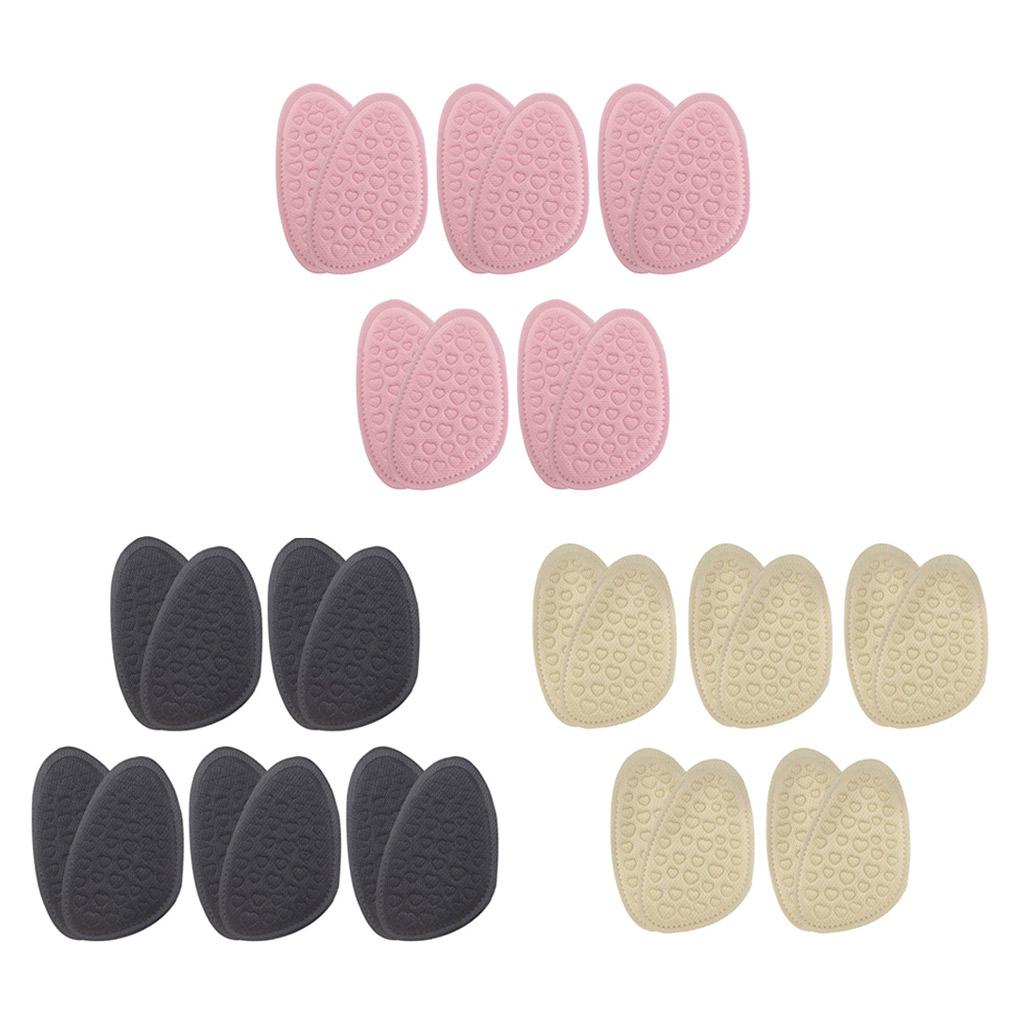 5 Pairs Shoe Forefoot Insoles Anti Slip Cushion Relieve Foot Pain Skin Color