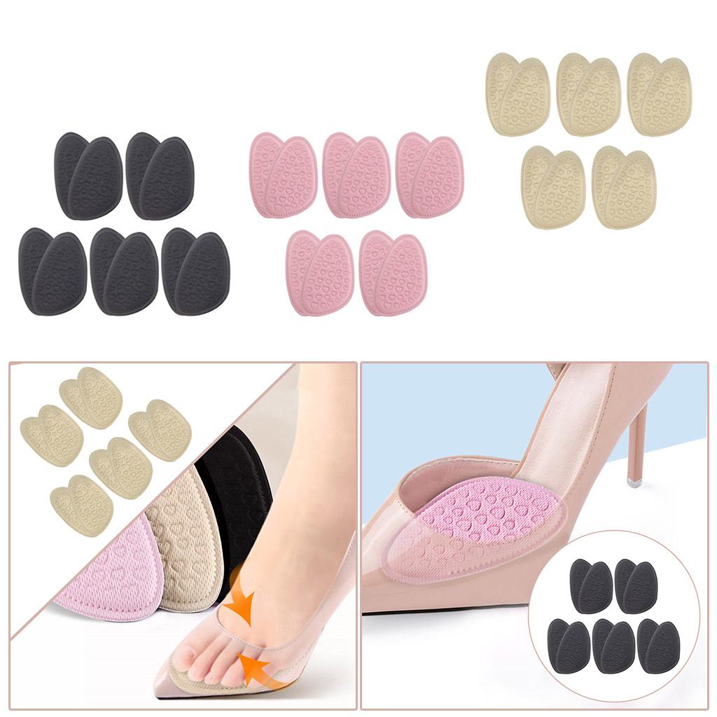 5 Pairs Shoe Forefoot Insoles Anti Slip Cushion Relieve Foot Pain Skin Color