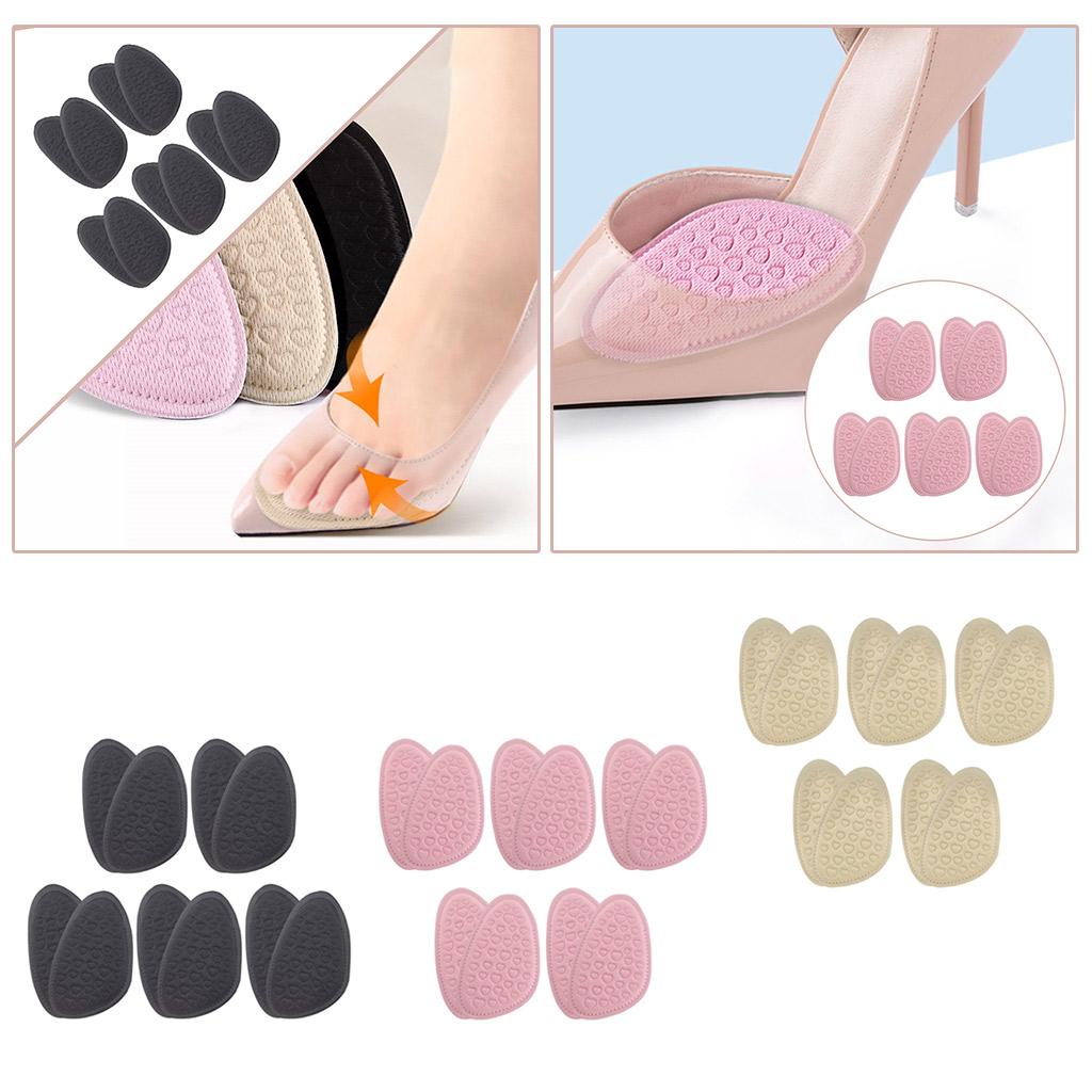 5 Pairs Shoe Forefoot Insoles Anti Slip Cushion Relieve Foot Pain Skin Color