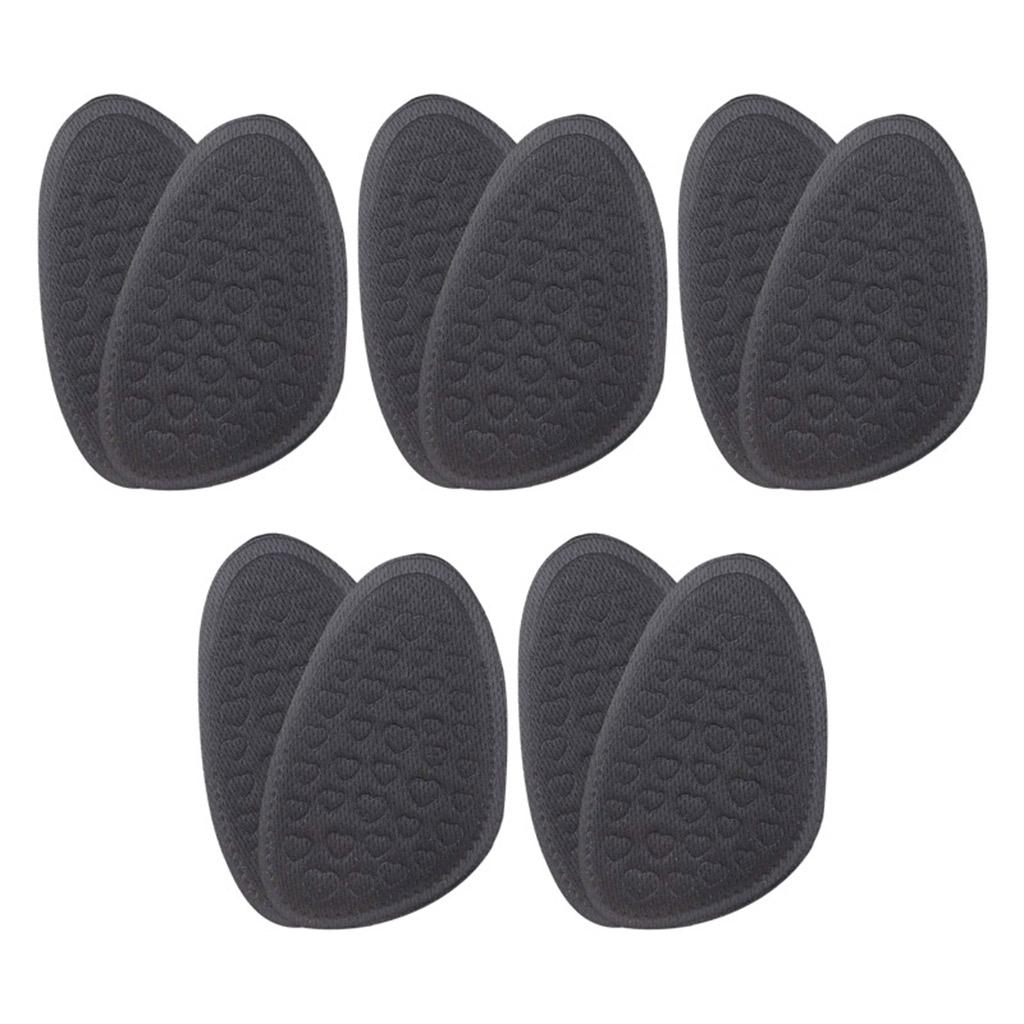 5 Pairs Shoe Forefoot Insoles Anti Slip Cushion Relieve Foot Pain Black