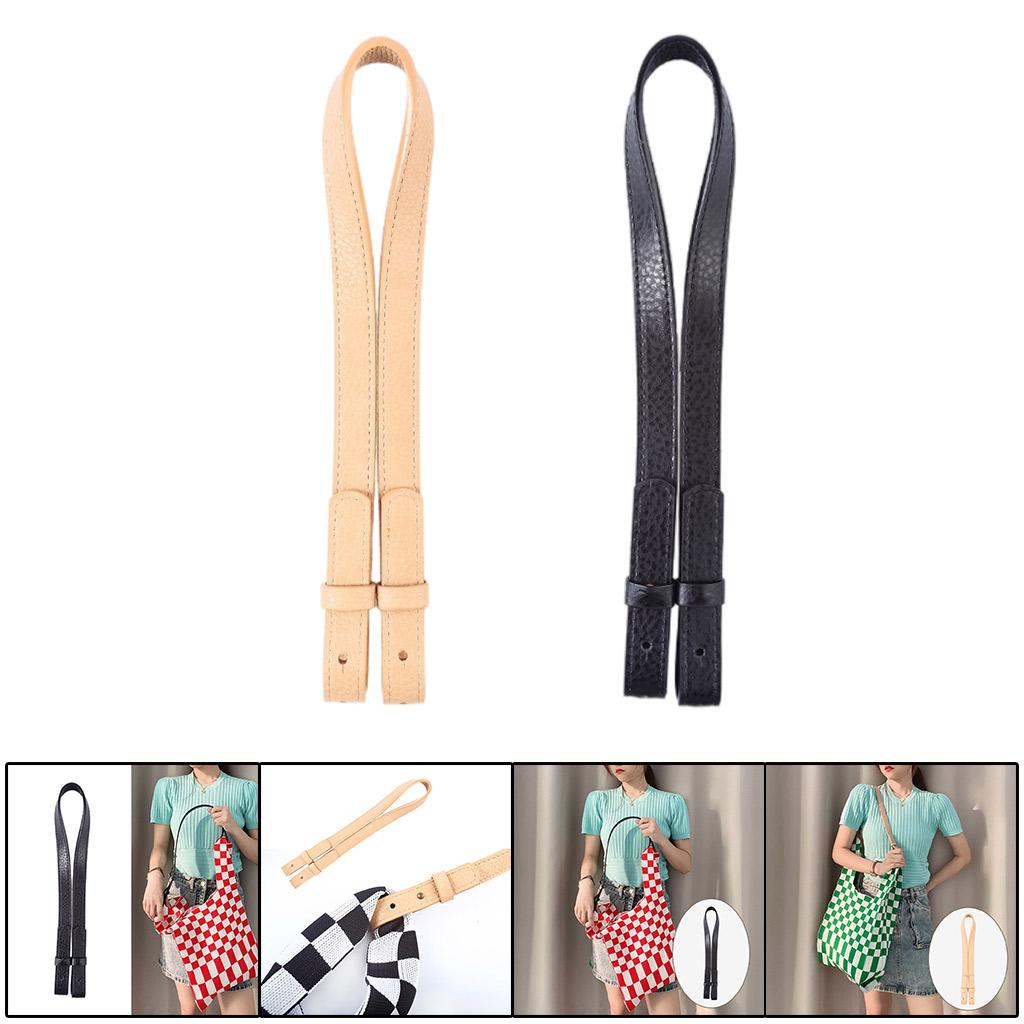 PU Leather Bag Strap Replacement 7'' Shoulder Handbag Handle Belt Black