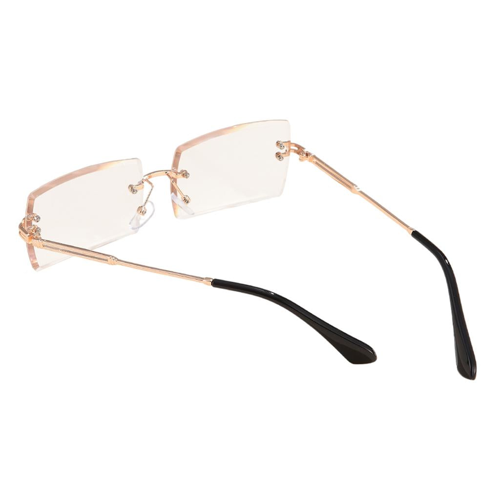 Retro Sunglasses Chic Tinted Lens UV Protection Eyewear Gold Leg Clear Lens