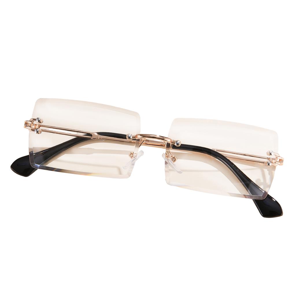 Retro Sunglasses Chic Tinted Lens UV Protection Eyewear Gold Leg Clear Lens