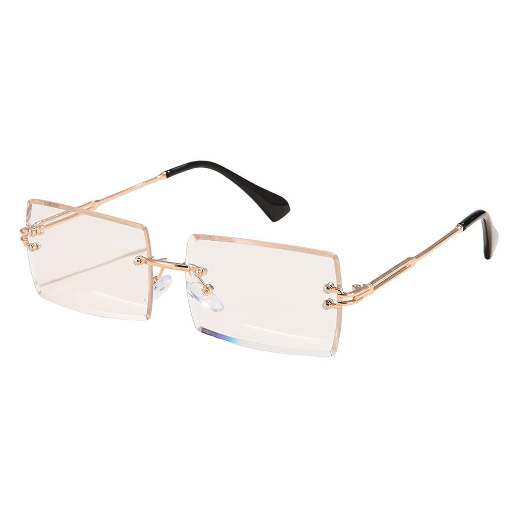 Retro Sunglasses Chic Tinted Lens UV Protection Eyewear Gold Leg Clear Lens