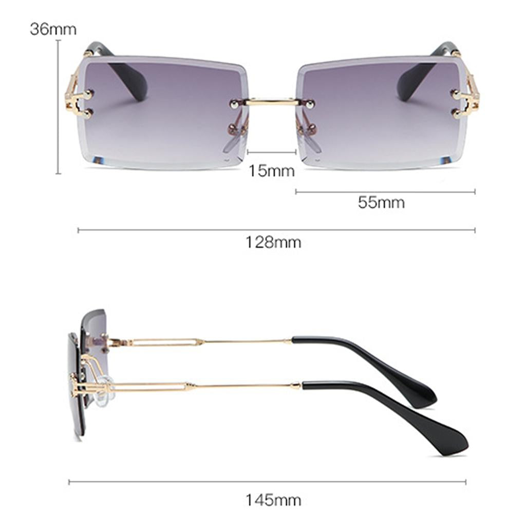 Retro Sunglasses Chic Tinted Lens UV Protection Eyewear Gold Leg Purple Lens