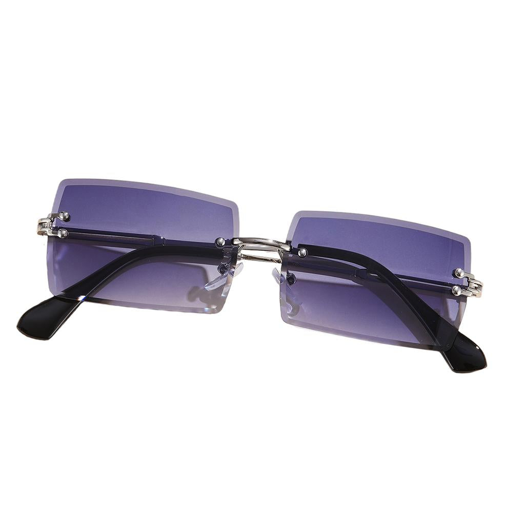 Retro Sunglasses Chic Tinted Lens UV Protection Eyewear Dark Blue Lens