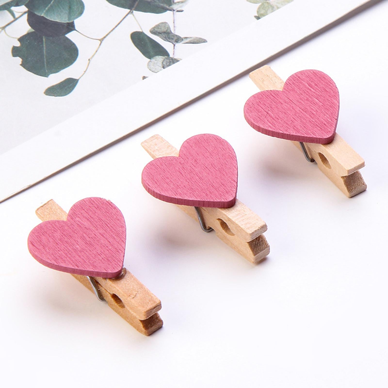 30pcs Mini Wooden Clothes Photo Paper Peg Clothespin Craft Clips 30MM Pink