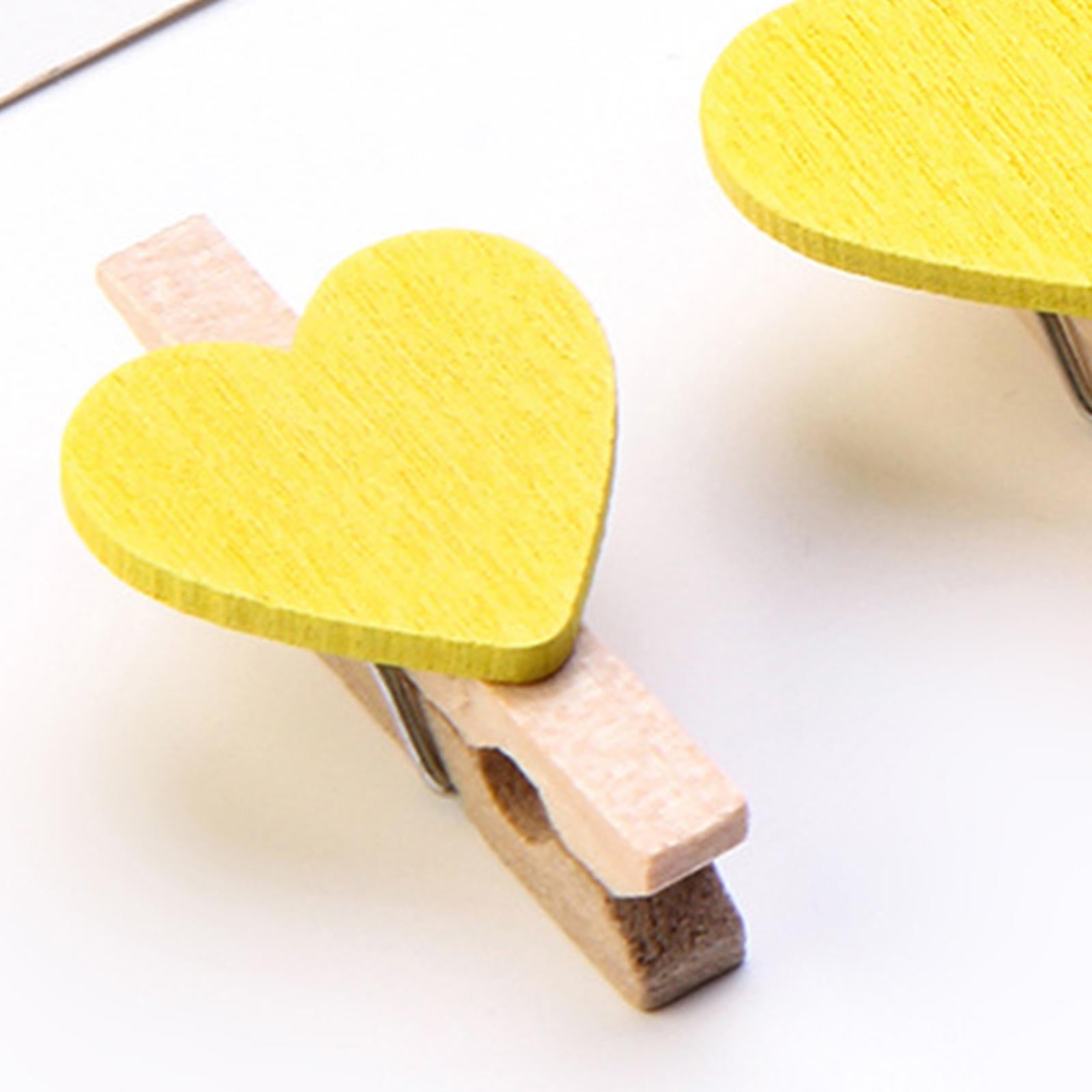 30pcs Mini Wooden Clothes Photo Paper Peg Clothespin Craft Clips 30MM Yellow