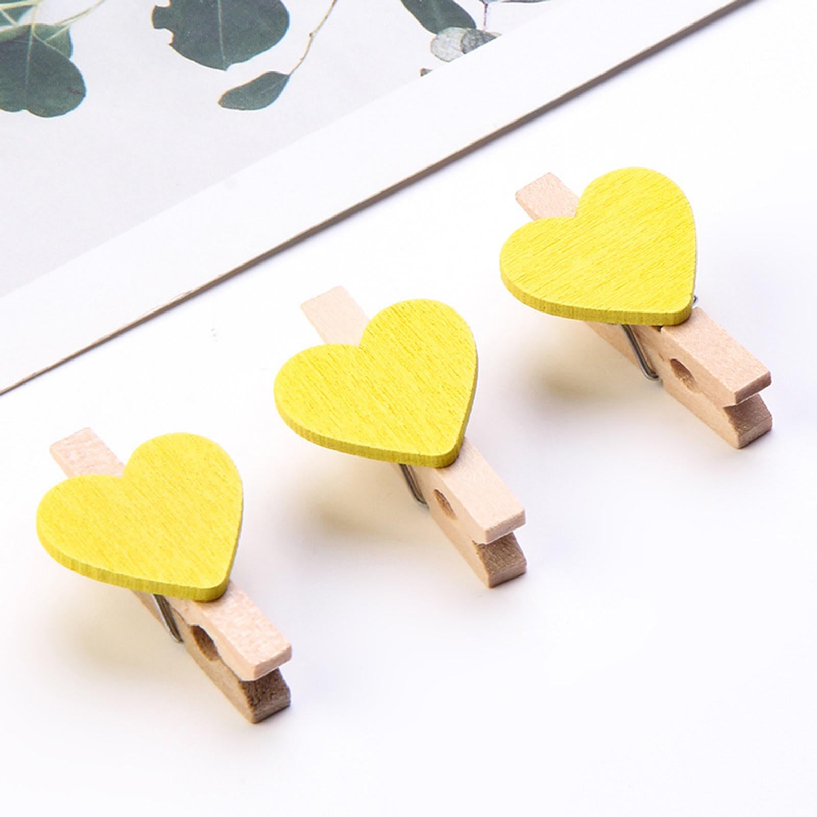 30pcs Mini Wooden Clothes Photo Paper Peg Clothespin Craft Clips 30MM Yellow