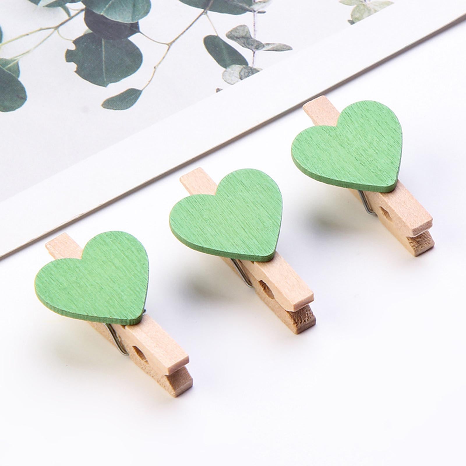 30pcs Mini Wooden Clothes Photo Paper Peg Clothespin Craft Clips 30MM Green