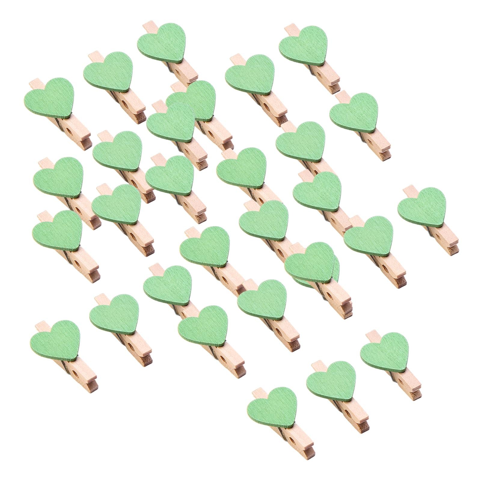 30pcs Mini Wooden Clothes Photo Paper Peg Clothespin Craft Clips 30MM Green