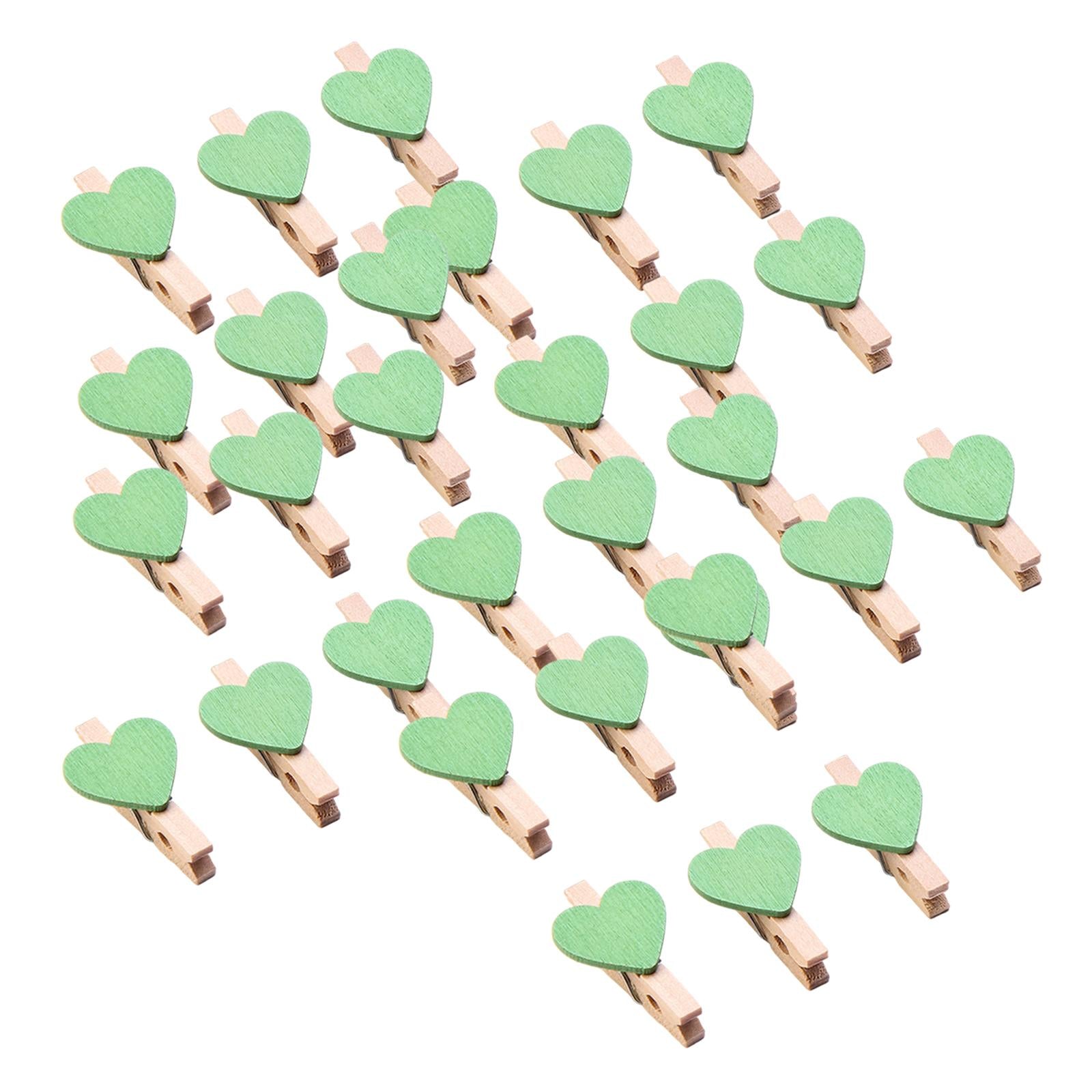 30pcs Mini Wooden Clothes Photo Paper Peg Clothespin Craft Clips 30MM Green