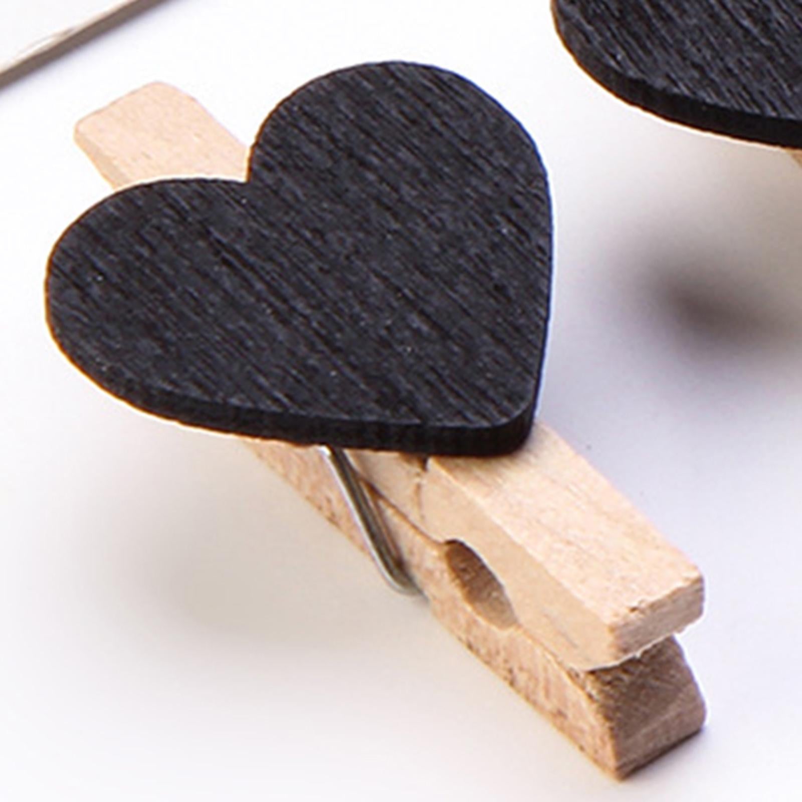 30pcs Mini Wooden Clothes Photo Paper Peg Clothespin Craft Clips 30MM Black