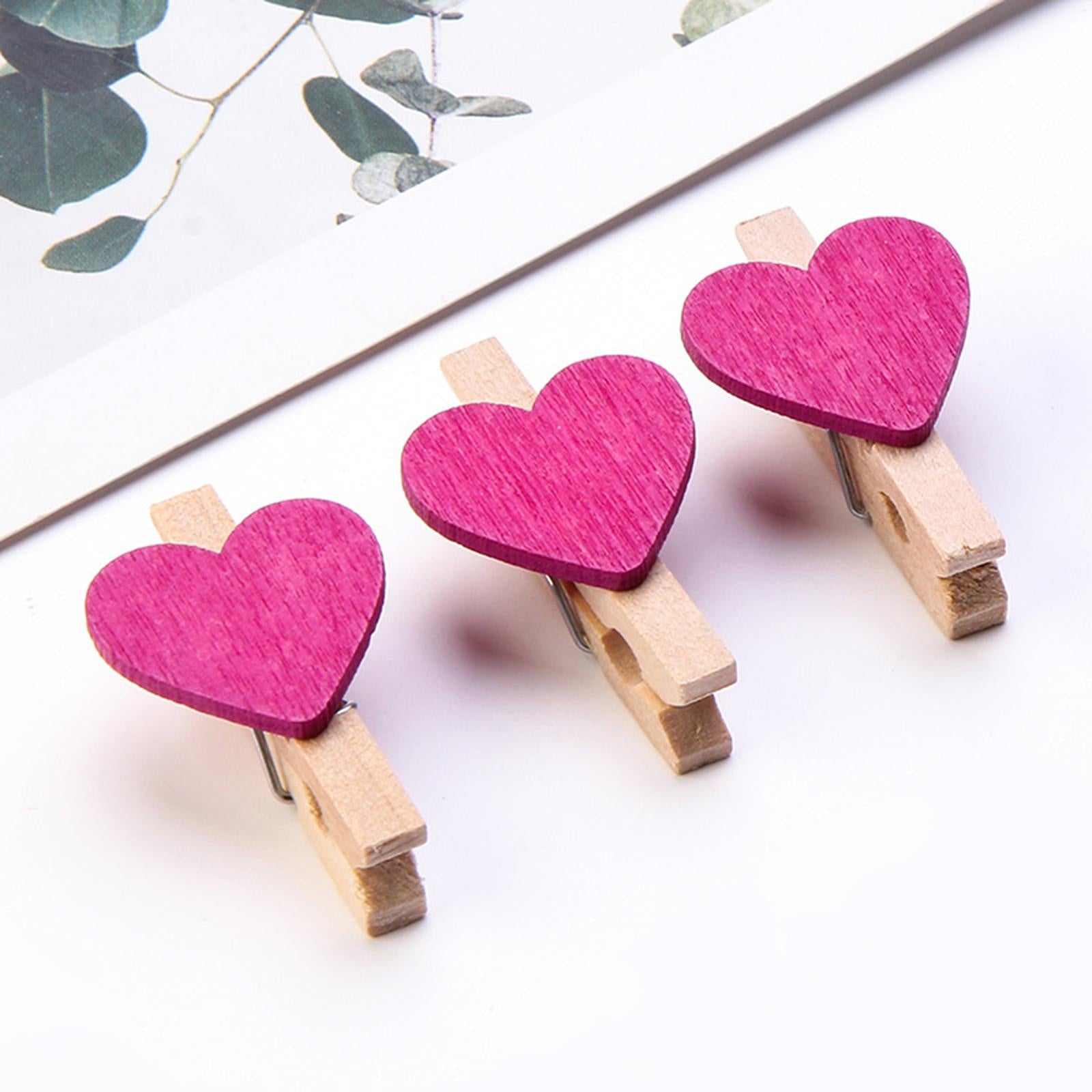 30pcs Mini Wooden Clothes Photo Paper Peg Clothespin Craft Clips 30MM Rose