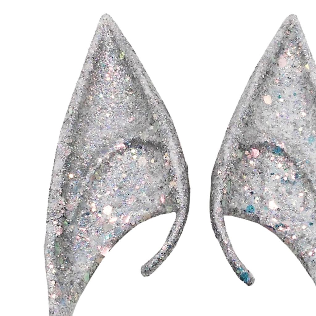 Cosplay Fairy Elf Ears Pixie Elven Vampire Halloween Props Silver 12cm