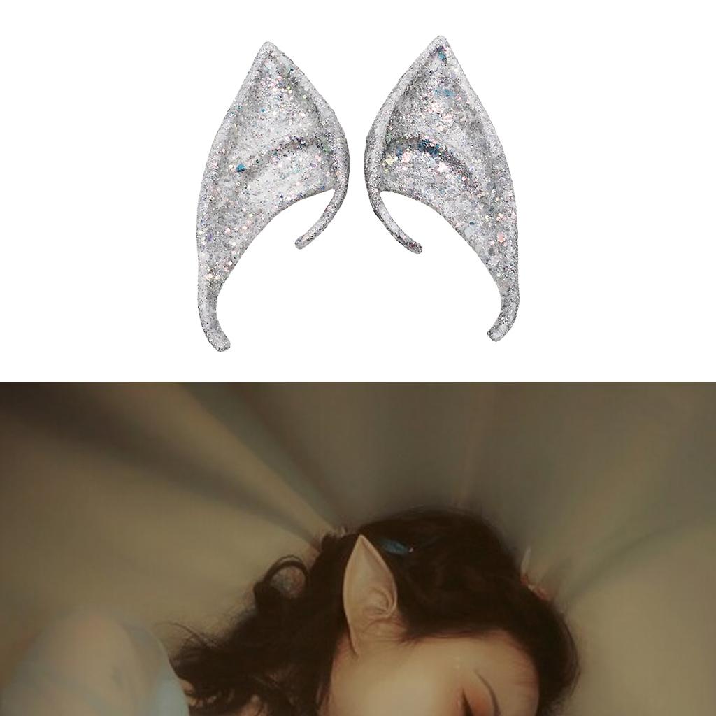 Cosplay Fairy Elf Ears Pixie Elven Vampire Halloween Props Silver 10cm