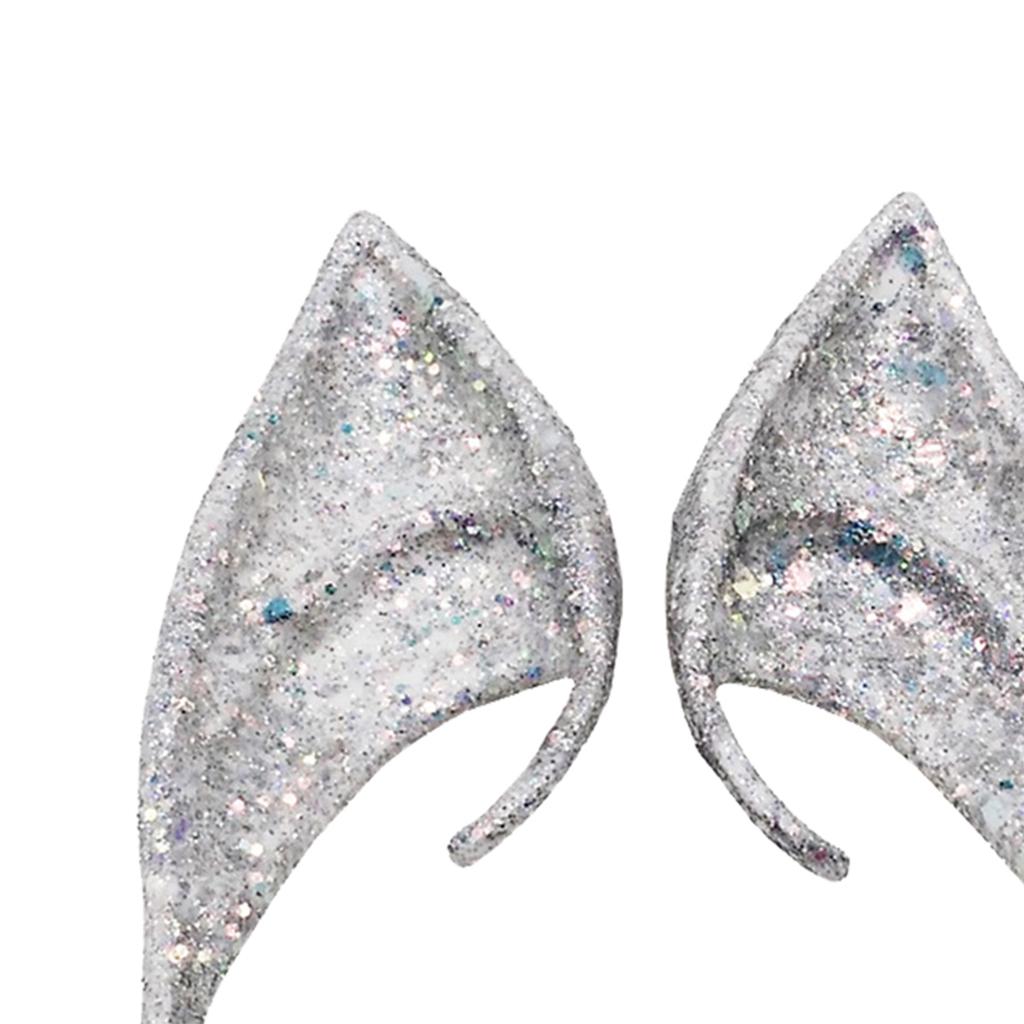 Cosplay Fairy Elf Ears Pixie Elven Vampire Halloween Props Silver 10cm