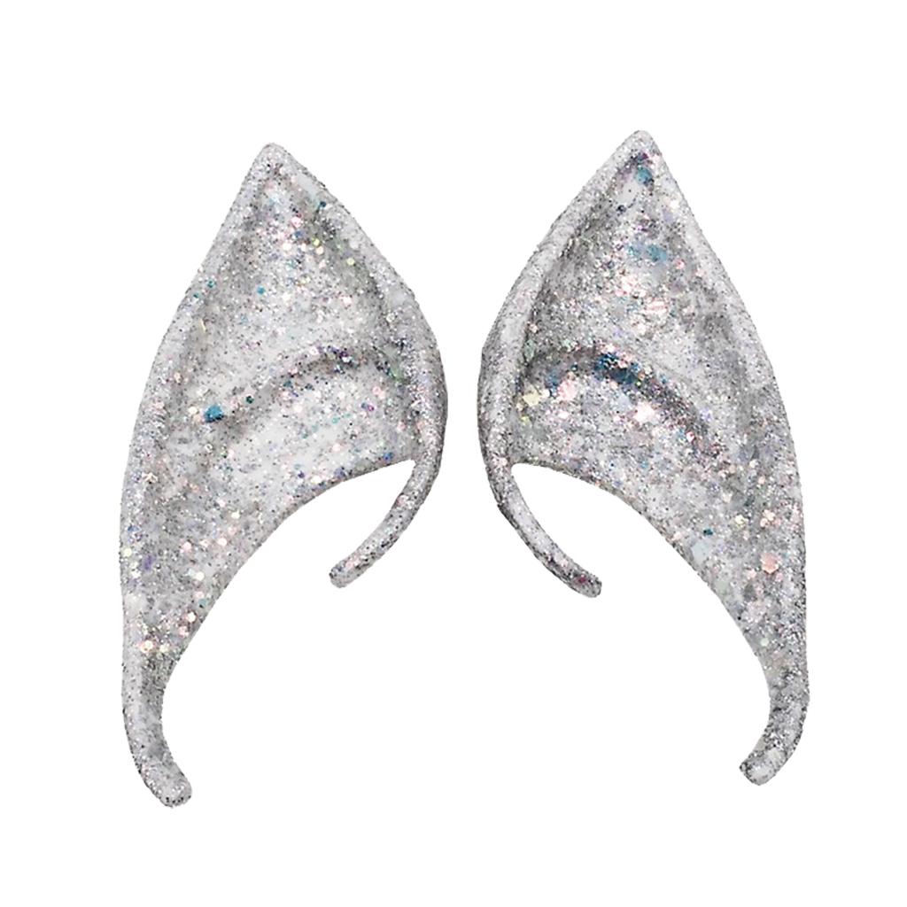 Cosplay Fairy Elf Ears Pixie Elven Vampire Halloween Props Silver 10cm