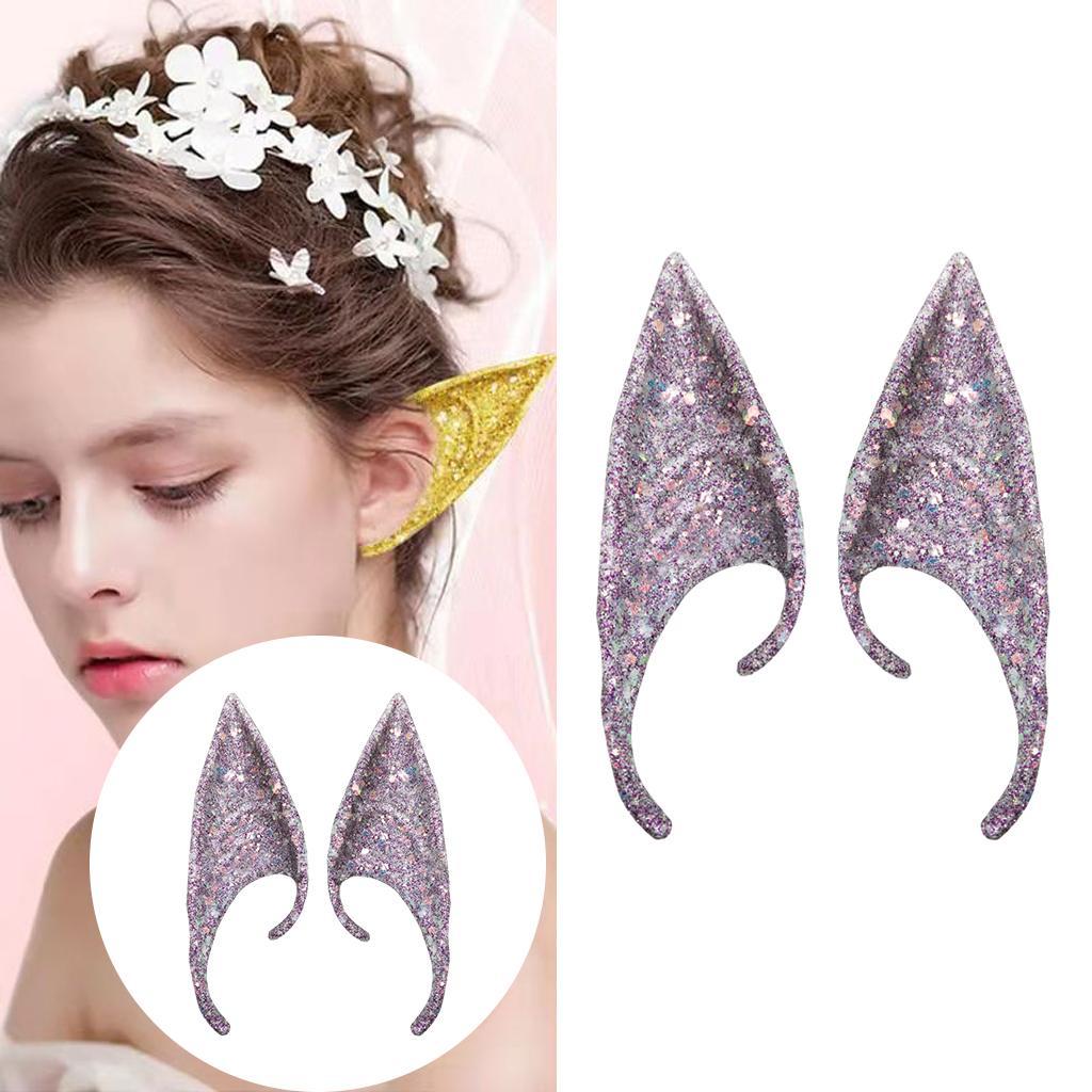 Cosplay Fairy Elf Ears Pixie Elven Vampire Halloween Props Purple 12cm