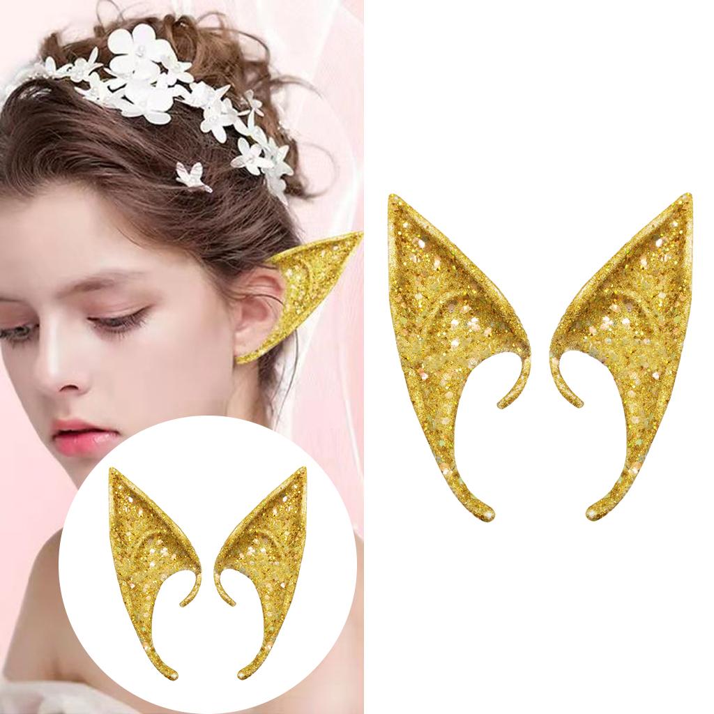 Cosplay Fairy Elf Ears Pixie Elven Vampire Halloween Props Golden 12cm