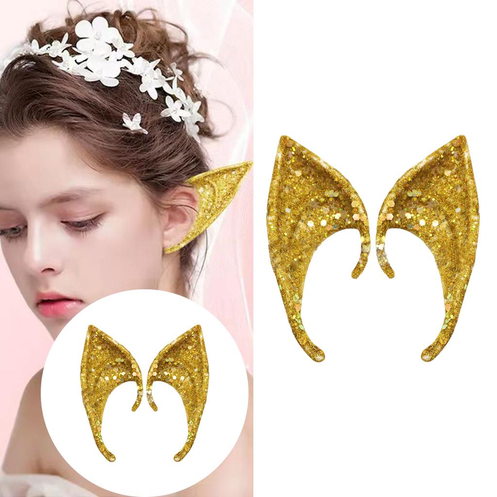 Cosplay Fairy Elf Ears Pixie Elven Vampire Halloween Props Golden 10cm