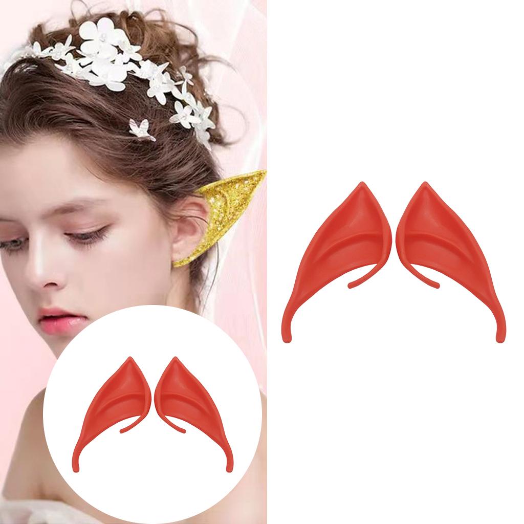Cosplay Fairy Elf Ears Pixie Elven Vampire Halloween Props Red 10cm
