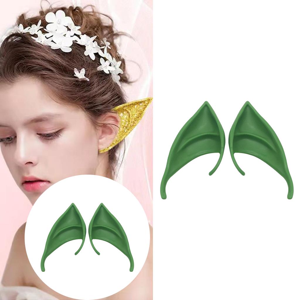 Cosplay Fairy Elf Ears Pixie Elven Vampire Halloween Props Green 10cm