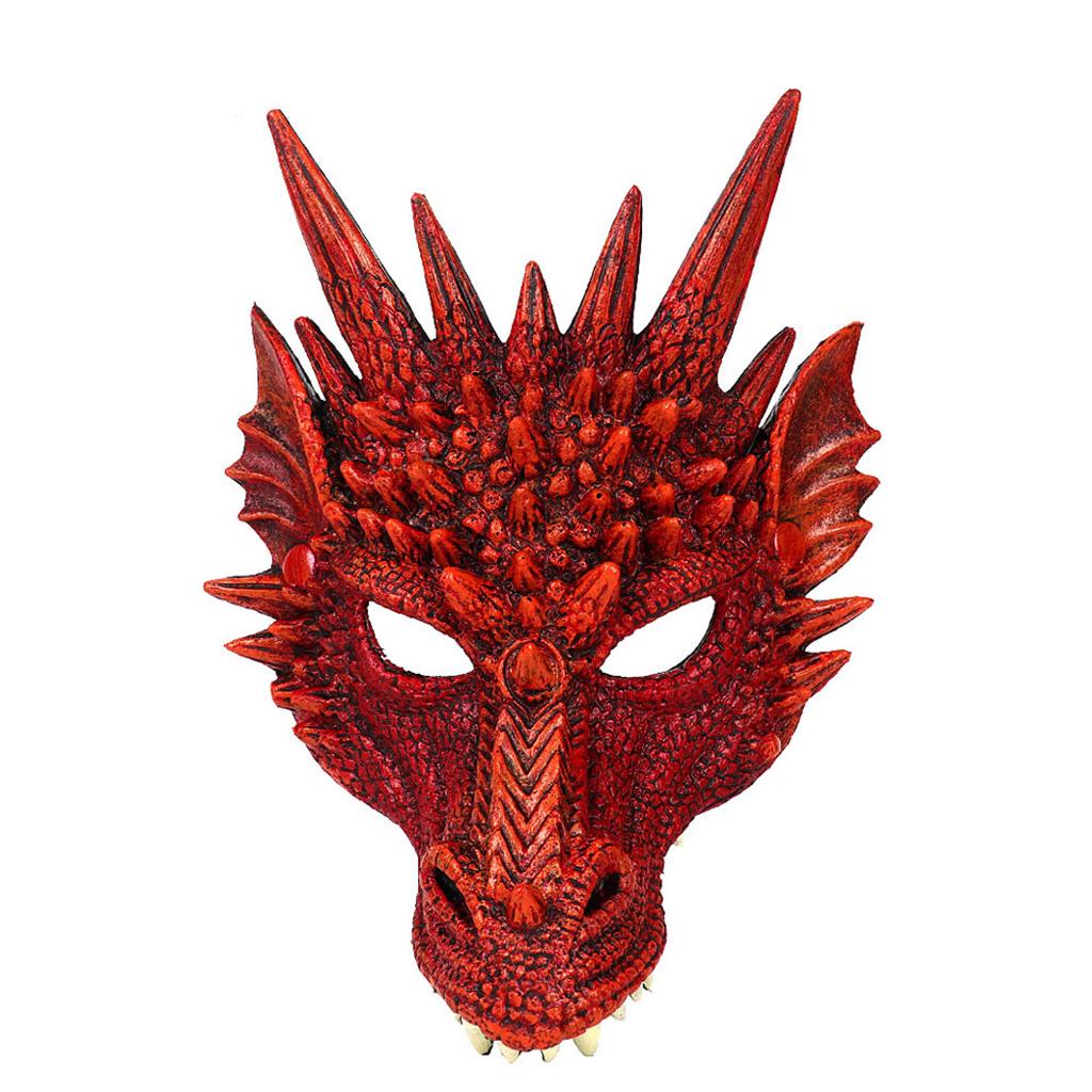 Children's Kids Dragon Costume Tail Mask Set Role Play Party Props Red