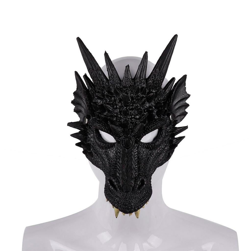 Children's Kids Dragon Costume Tail Mask Set Role Play Party Props Black
