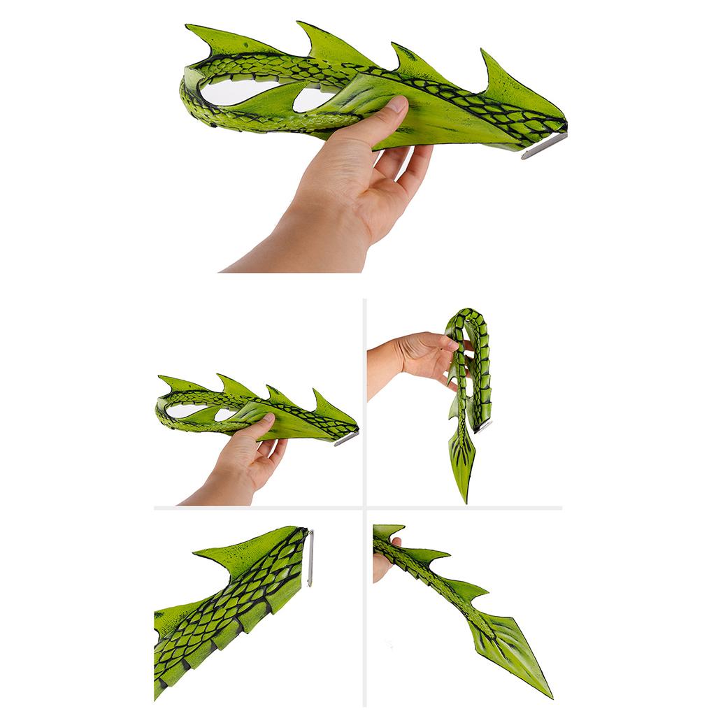 Children's Kids Dragon Costume Tail Mask Set Role Play Party Props Green