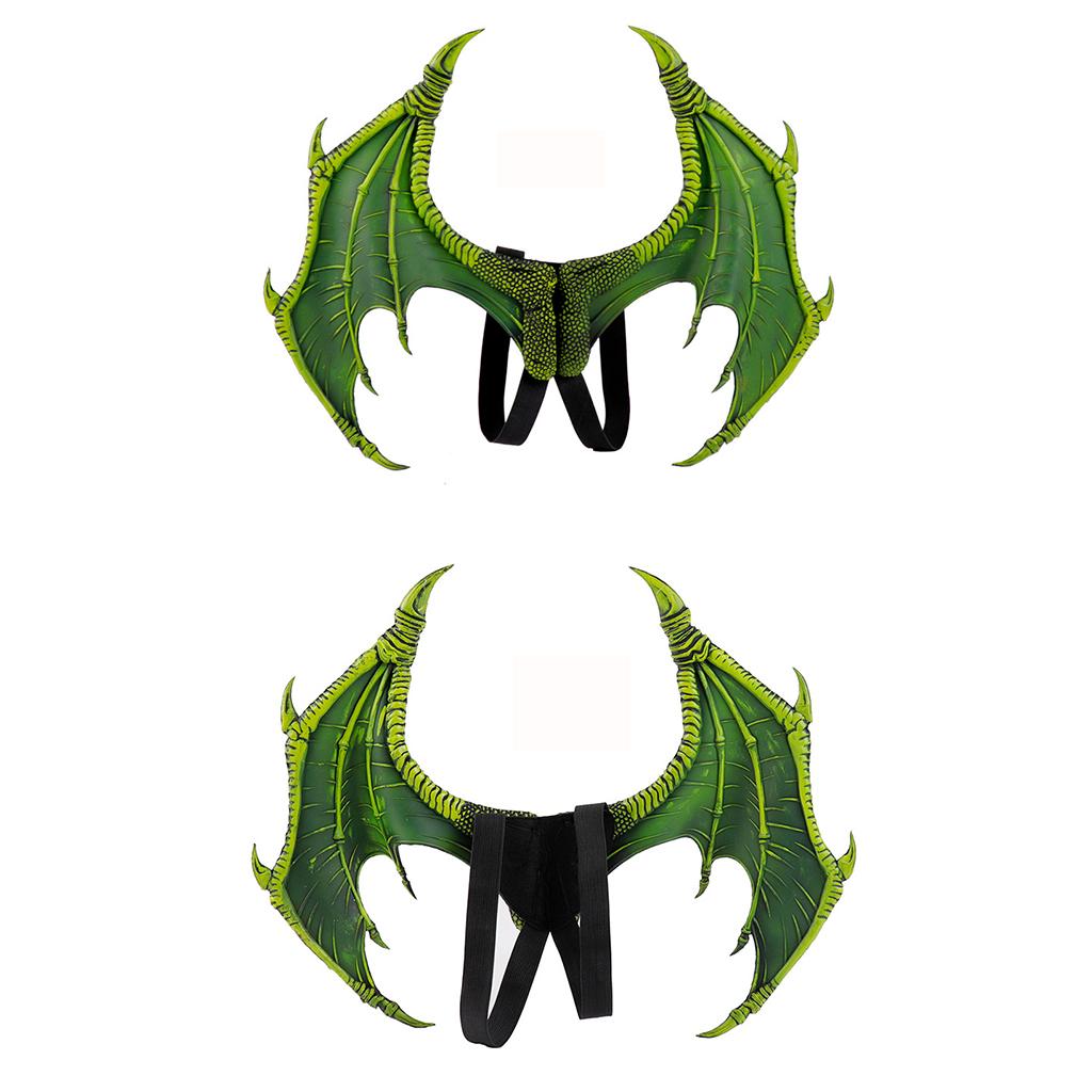 Children's Kids Dragon Costume Tail Mask Set Role Play Party Props Green